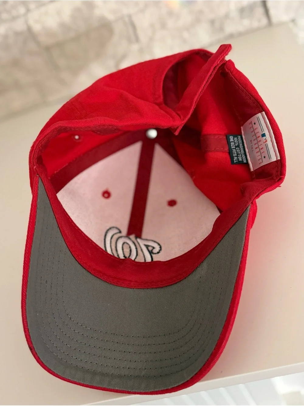 Y2K MLB Washington Nationals Embroidered Logo Adjustable Strap Unisex Cap
